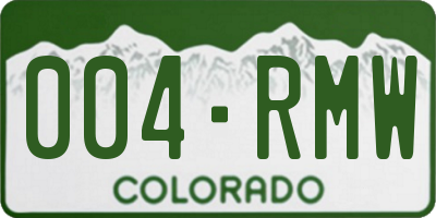 CO license plate 004RMW