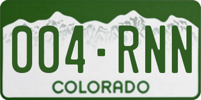 CO license plate 004RNN