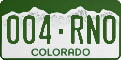 CO license plate 004RNO