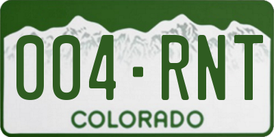 CO license plate 004RNT