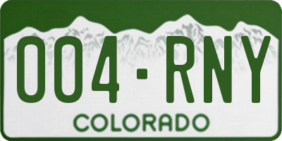 CO license plate 004RNY