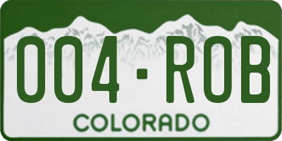 CO license plate 004ROB