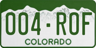 CO license plate 004ROF
