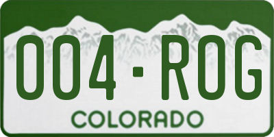 CO license plate 004ROG