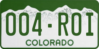 CO license plate 004ROI
