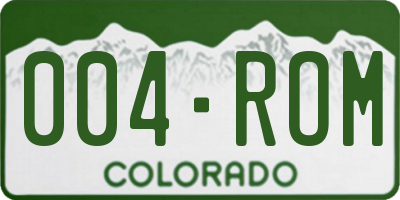 CO license plate 004ROM