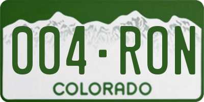 CO license plate 004RON