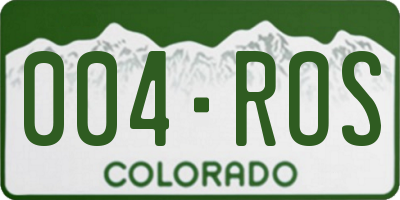 CO license plate 004ROS