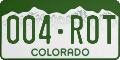 CO license plate 004ROT