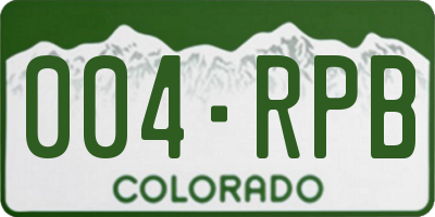 CO license plate 004RPB