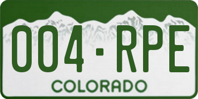CO license plate 004RPE