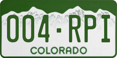 CO license plate 004RPI