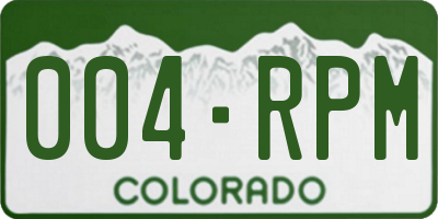 CO license plate 004RPM