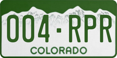 CO license plate 004RPR