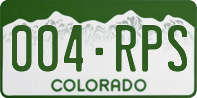 CO license plate 004RPS
