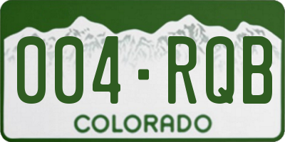 CO license plate 004RQB