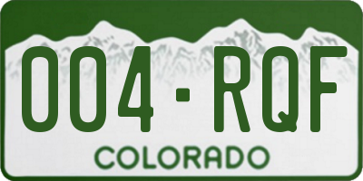 CO license plate 004RQF