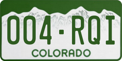 CO license plate 004RQI