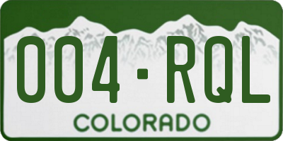 CO license plate 004RQL