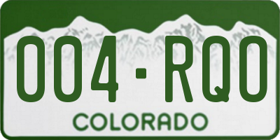 CO license plate 004RQO