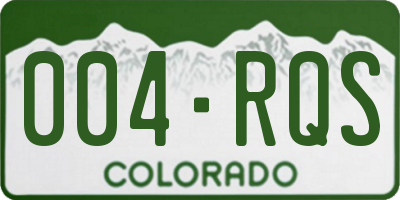 CO license plate 004RQS