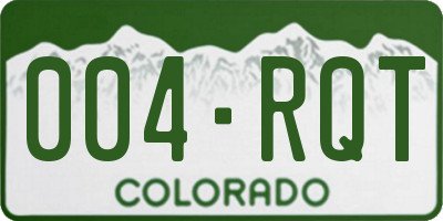 CO license plate 004RQT