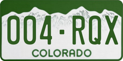 CO license plate 004RQX