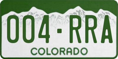 CO license plate 004RRA