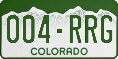 CO license plate 004RRG