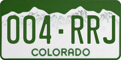CO license plate 004RRJ