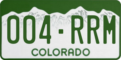 CO license plate 004RRM