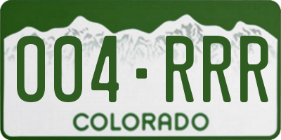CO license plate 004RRR