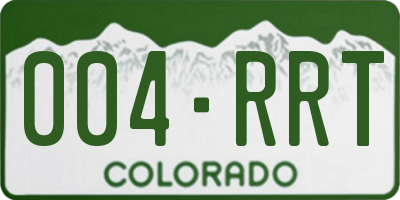 CO license plate 004RRT