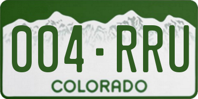 CO license plate 004RRU