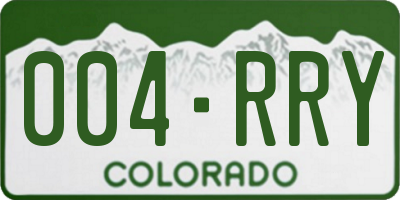 CO license plate 004RRY