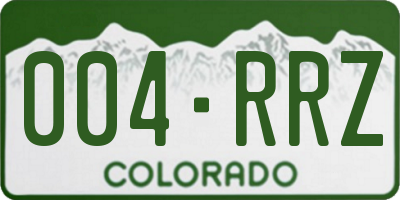 CO license plate 004RRZ