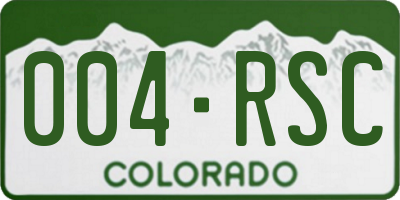 CO license plate 004RSC
