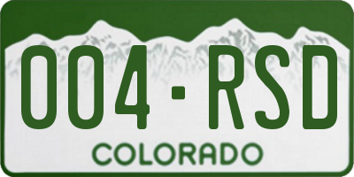 CO license plate 004RSD