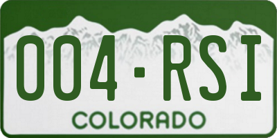 CO license plate 004RSI