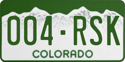 CO license plate 004RSK