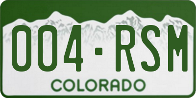 CO license plate 004RSM
