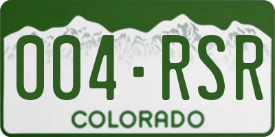 CO license plate 004RSR