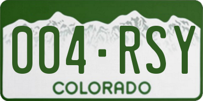 CO license plate 004RSY