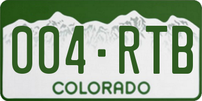 CO license plate 004RTB