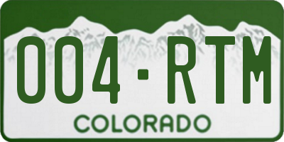 CO license plate 004RTM