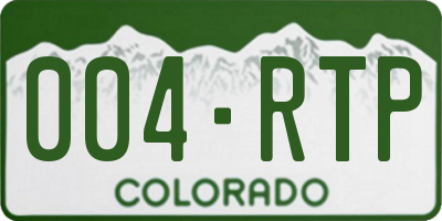 CO license plate 004RTP