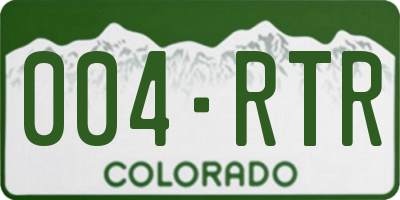 CO license plate 004RTR