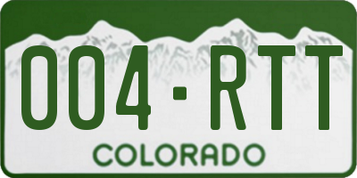 CO license plate 004RTT