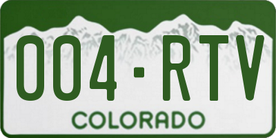 CO license plate 004RTV