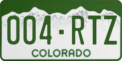 CO license plate 004RTZ